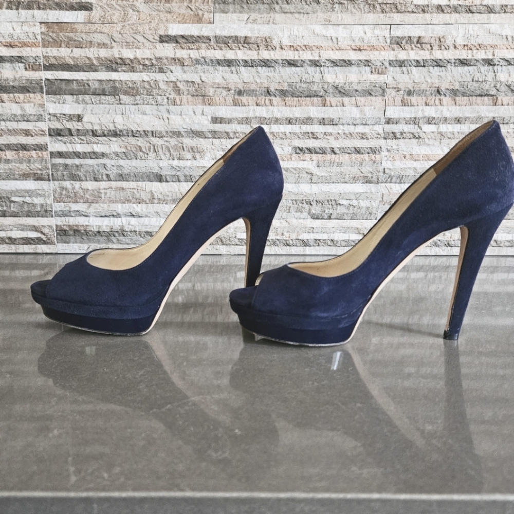Jimmy Choo navy suede pumps